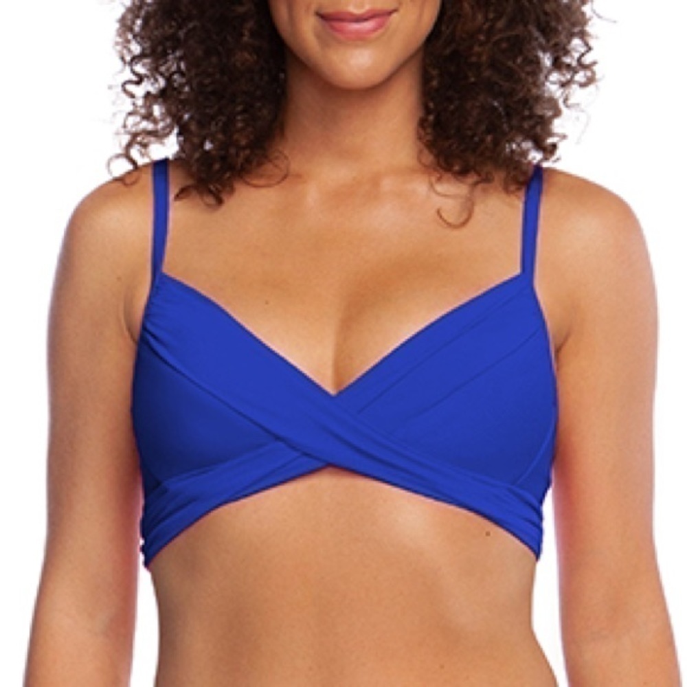 La Blanca Blue Island Goddess Wrap Underwire Bra Swim Top 4